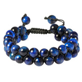 8mm Crystal Stone Beads Bracelet Double Layers Macrame Friendship Unisex