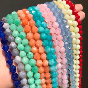 8mm Pink Quartz Faceted Stone Beads Round Loose Beads 15''Strands