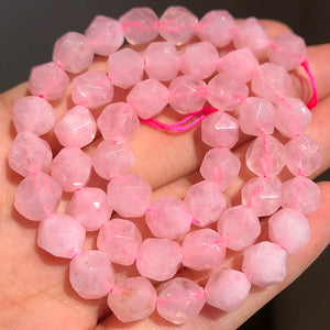 8mm Pink Quartz Faceted Stone Beads Round Loose Beads 15''Strands