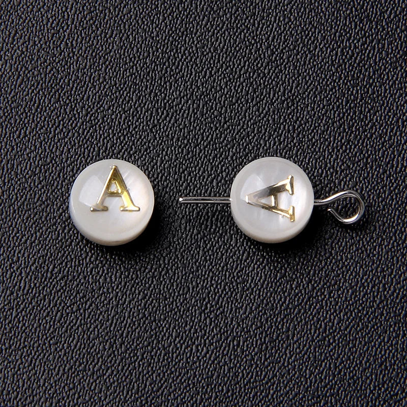 8mm Shell Letters Beads A-Z Alphabet Mother of Pearl Loose for Jewelry Making
