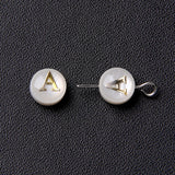 8mm Shell Letters Beads A-Z Alphabet Mother of Pearl Loose for Jewelry Making