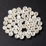 8mm Shell Letters Beads A-Z Alphabet Mother of Pearl Loose for Jewelry Making