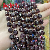 8mm Natural Garnet Beads Faceted Stone Loose Spacer Beads for Jewelry Making