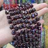 8mm Natural Garnet Beads Faceted Stone Loose Spacer Beads for Jewelry Making