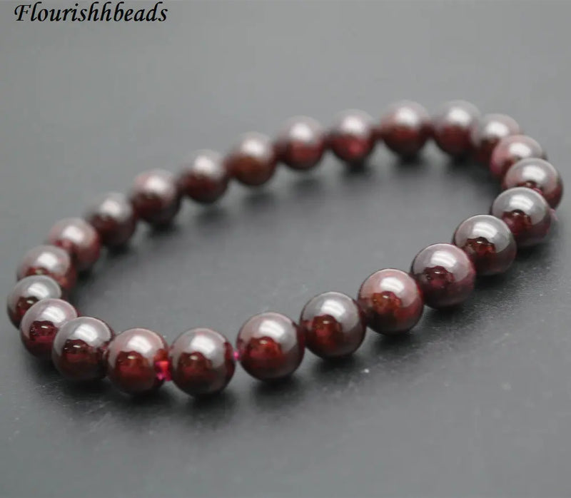 Natural Garnet Stone Beaded Bracelet Woman Jewelry