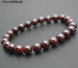 Natural Garnet Stone Beaded Bracelet Woman Jewelry