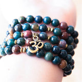 8mm Natural Agate 108 Beads Bracelet Chakra Meditation Spirituality Healing