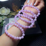 8mm Natural Kunzite Bracelet Healing Gift Crystal Stone Cat Eye Gemstone
