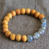 Labrador Gemstone Cedar Wood Bracelet Lucky Yoga Relief Chain