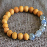 Labrador Gemstone Cedar Wood Bracelet Lucky Yoga Relief Chain