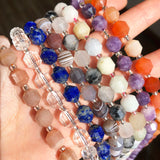 8mm Natural Lapis Lazuli Morganite Agates Quartz Gem Beads