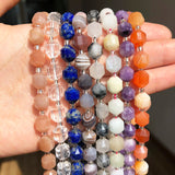 8mm Natural Lapis Lazuli Morganite Agates Quartz Gem Beads