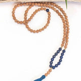 8mm Lapis Lazuli Rudraksha Beads Bracelet Inspires Mental Clarity
