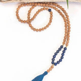 8mm Lapis Lazuli Rudraksha Beads Bracelet Inspires Mental Clarity