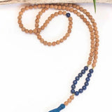 8mm Lapis Lazuli Rudraksha Beads Bracelet Inspires Mental Clarity