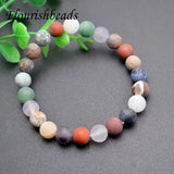 8mm Natural Matte Mix Stone Beads Round Loose Spacer Beads