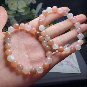 8mm Moonstone Bracelet for Women Men Love Gift Beads Healing Crystal