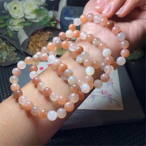 8mm Moonstone Bracelet for Women Men Love Gift Beads Healing Crystal