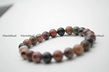 Natural Tourmaline Stone Round Beads Elastic Bracelet