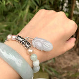 8mm Natural Myanmar Jadeite Bracelet Emerald Jewelry Stone Jade Women