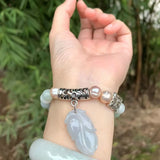 8mm Natural Myanmar Jadeite Bracelet Emerald Jewelry Stone Jade Women