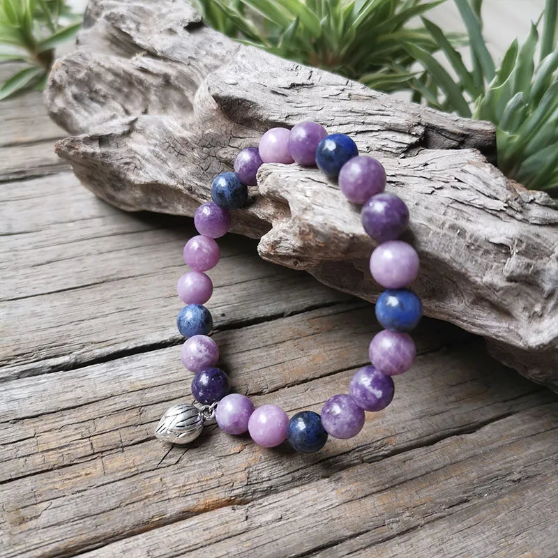 Natural Ocean And Purple Star Stone Beads Friendship Bracelet
