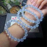 8mm Aquamarine Bracelet Jewelry Natural Ocean Stone Beads
