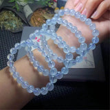 8mm Aquamarine Bracelet Jewelry Natural Ocean Stone Beads