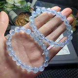 8mm Aquamarine Bracelet Jewelry Natural Ocean Stone Beads