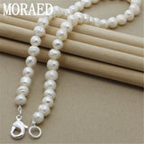 8mm Natural Pearl 925 Sterling Silver Necklace