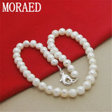 8mm Natural Pearl 925 Sterling Silver Necklace