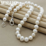 8mm Natural Pearl 925 Sterling Silver Necklace