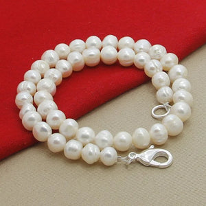 8mm Natural Pearl 925 Silver Necklace for Women Wedding Gift