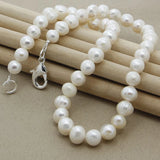 8mm Natural Pearl 925 Silver Necklace for Women Wedding Gift