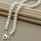8mm Natural Pearl 925 Silver Necklace for Women Wedding Gift