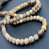 8mm Natural Picture Stone 108 Beads Multi-layer Bracelet Chakra Buddhism