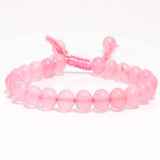 8mm Pink Chalcedony Bead Bracelet Emotional Chakra Chain