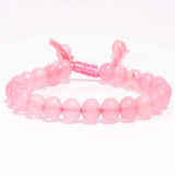 8mm Pink Chalcedony Bead Bracelet Emotional Chakra Chain