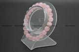 Pink Rose Quartz Stone Beaded Bracelet Woman Jewelry
