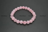 Pink Rose Quartz Stone Beaded Bracelet Woman Jewelry