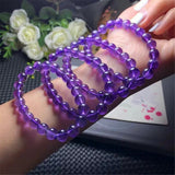 8mm Amethyst Quartz Bracelet Round Beads Reiki Gemstone
