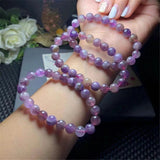 8mm Purple Rutilated Quartz Bracelet Natural Healing Crystal Beads