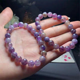 8mm Purple Rutilated Quartz Bracelet Natural Healing Crystal Beads