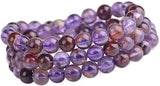 Natural Purple Rutilated Quartz Bracelet - Luck Crystal Beads