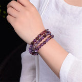 Natural Purple Rutilated Quartz Bracelet - Luck Crystal Beads
