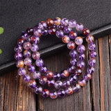 Natural Purple Rutilated Quartz Bracelet - Luck Crystal Beads