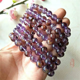 Natural Purple Rutilated Quartz Bracelet - Luck Crystal Beads