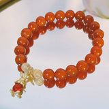 8mm Natural Rabbit/Bear/Animal Red Agate Citrine Beaded Strand Bracelets
