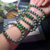 8mm Ruby Zoisite Tumbled Bracelet Luck Healing Crystal Beads