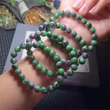 8mm Ruby Zoisite Tumbled Bracelet Luck Healing Crystal Beads